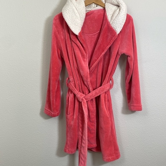 EUC Dearfoams Fleece robe with belt tie size Small - Picture 1 of 7